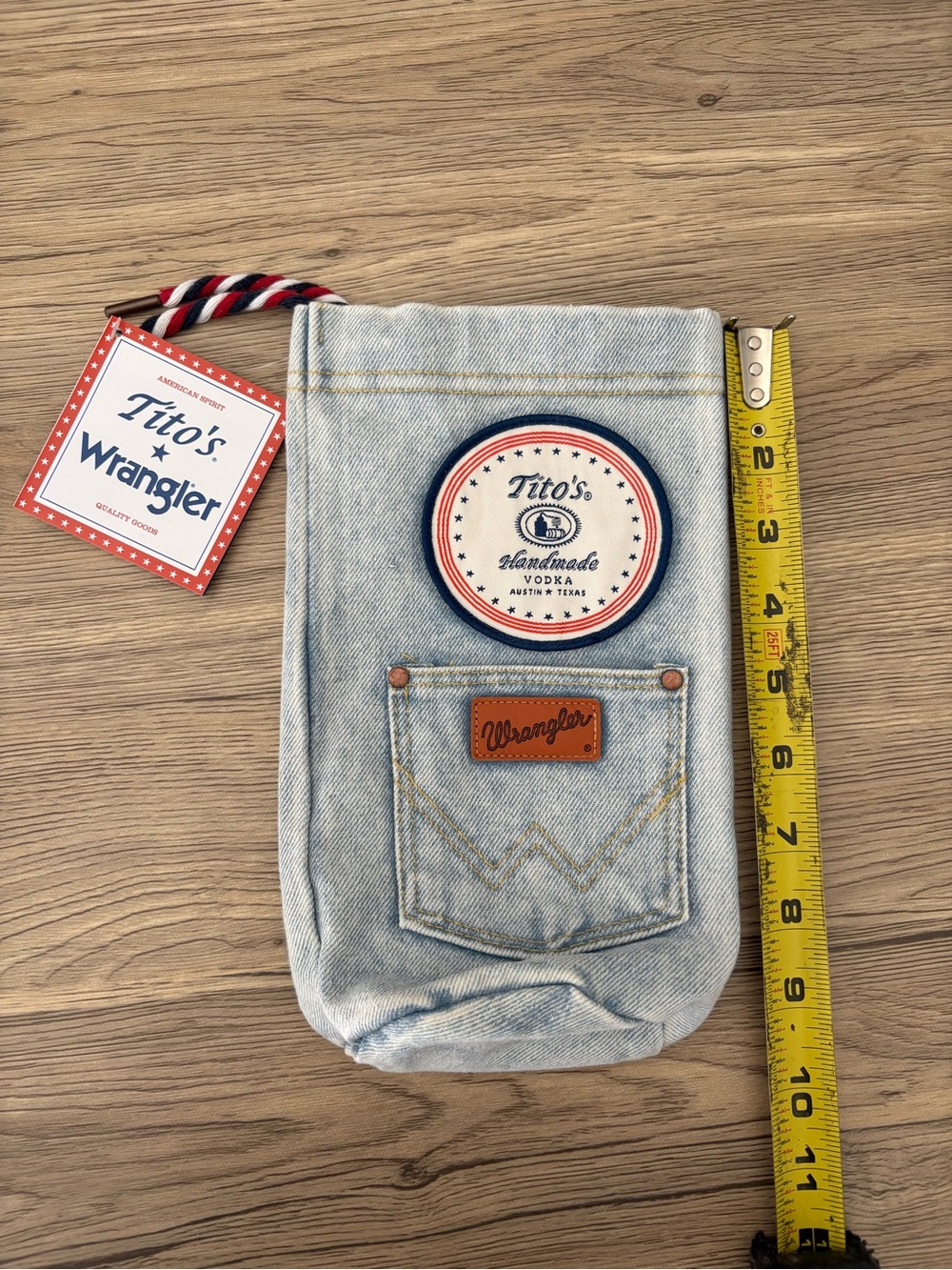 Tito’s Vodka Wrangler Jeans Bottle Sleeve Denim Bottle Holder No Bottle Included